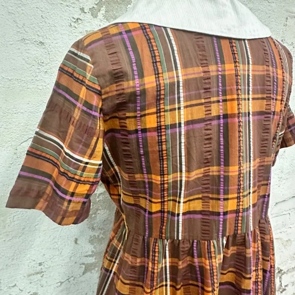 Vintage Prairie Plaid House Dress by Leisure Lady - Picture 8 of 9